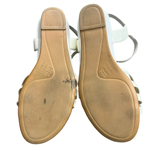 SAS women’s white strappy patent leather Tripad comfort sandals SZ 8.5 WW - Picture 4 of 7